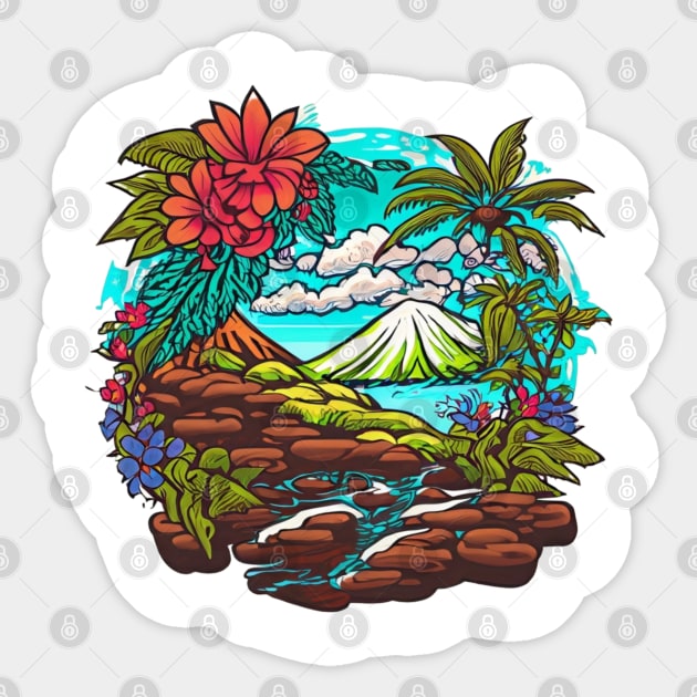 Hawaii style Sticker by Pixel Threads 